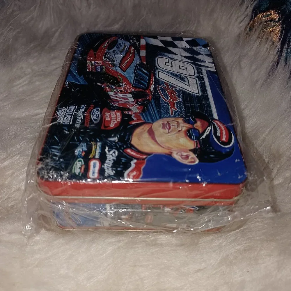 NEW Kurt Busch Collectible Metal Tin NASCAR #97 Velveeta Cheese Kraft 6x4x2-in
